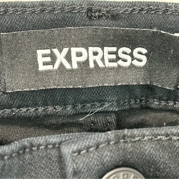 EXPRESS Perfect Curves Black High Rise Denim Legging JEANS Sz 8R Stretch… - Picture 6 of 12